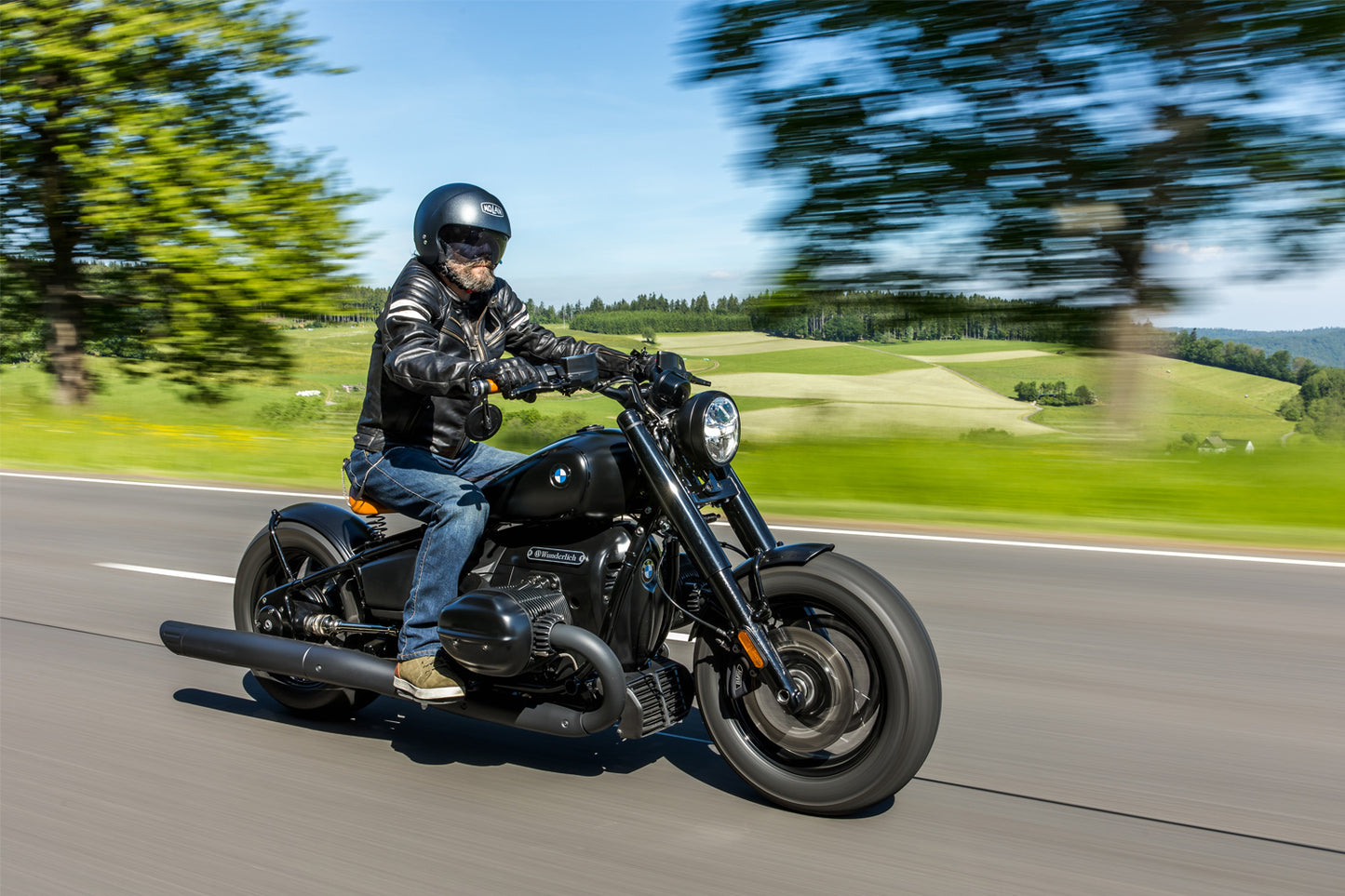 leather sleeves for the handles on the BMW R 18 - brown - Set