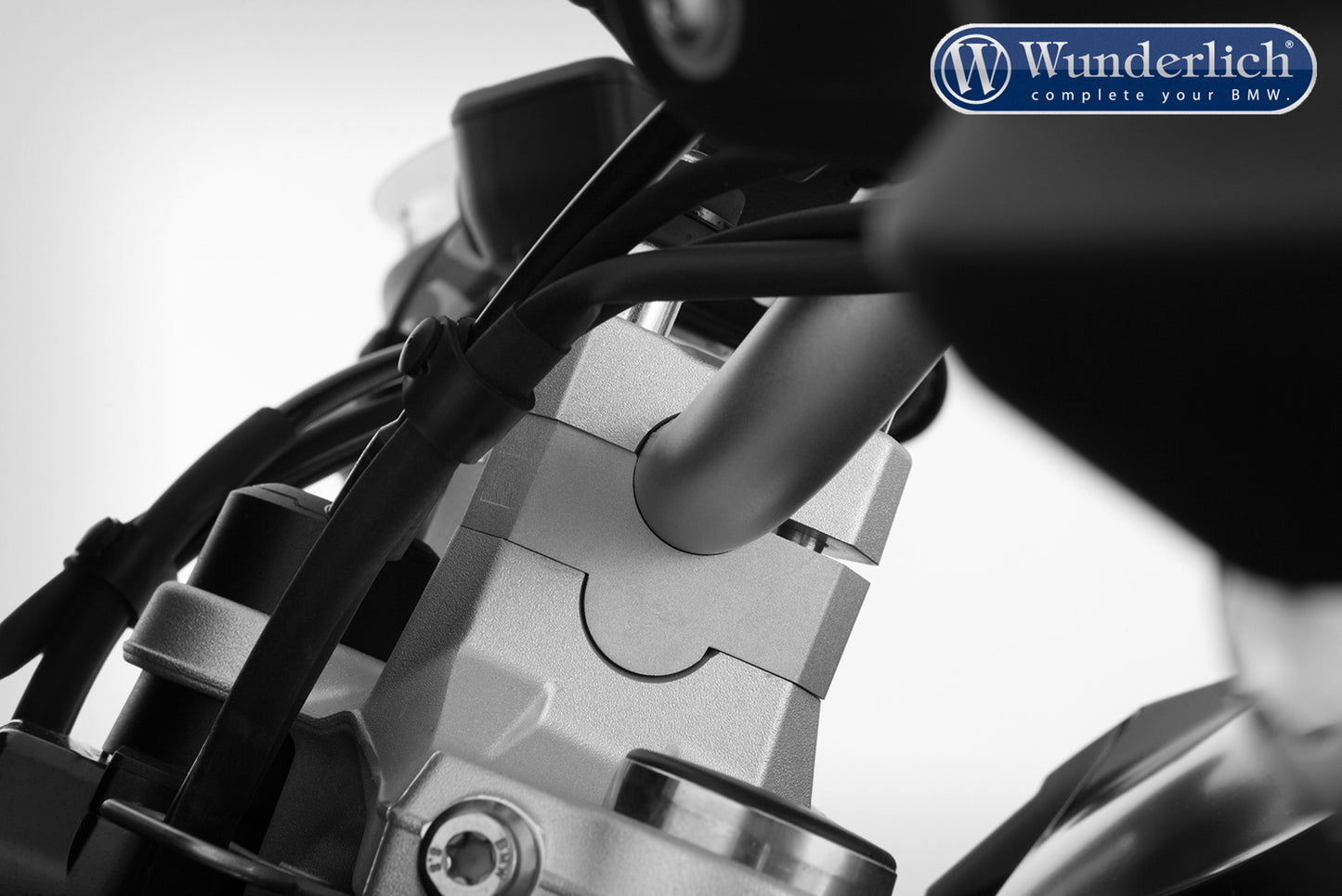 Wunderlich ERGO handlebar riser for models with BMW sat nav - silver