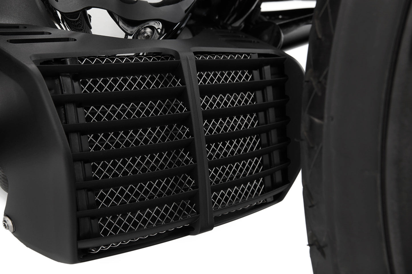 oil cooler protection grille - silver