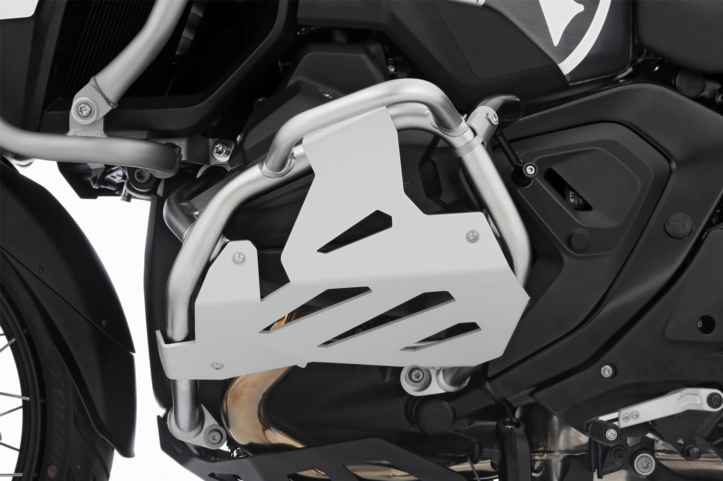 cylinder head protection for original engine protection bar - Set - silver