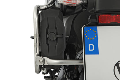 Toolbox with programmable lock suitable for Wunderlich luggage rack R 1300 GS - For original BMW keys - black