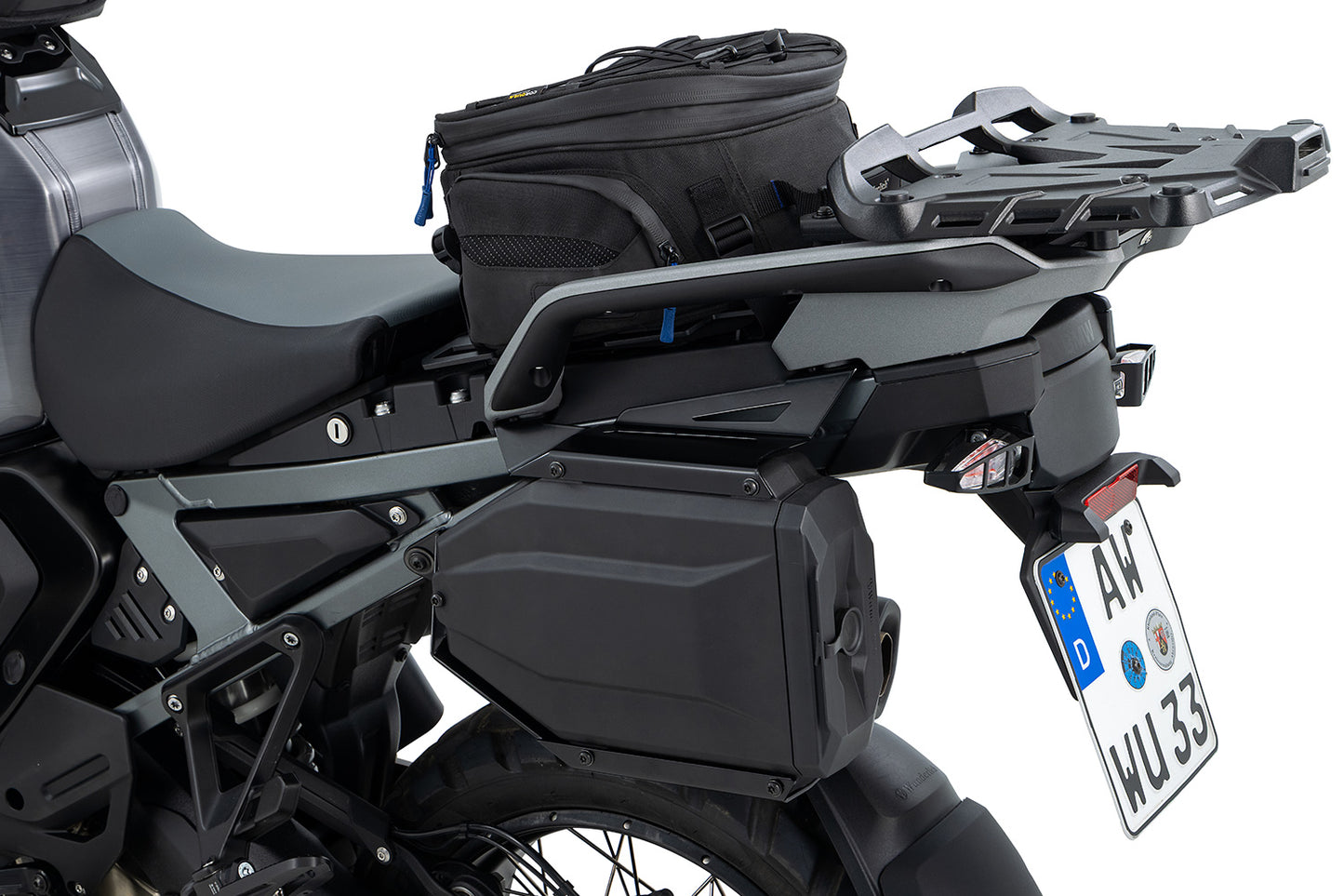 Toolbox for R 1300 GS Adv with EXTREME luggage rack / without original BMW luggage mounts - For original BMW keys - black