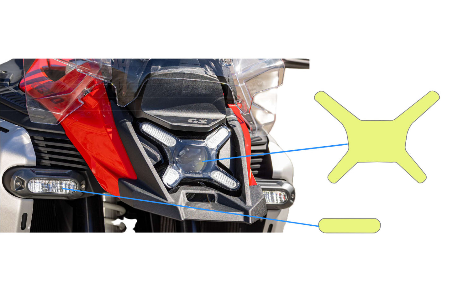 Headlight Protective film set R1300 GS + Adv. - clear