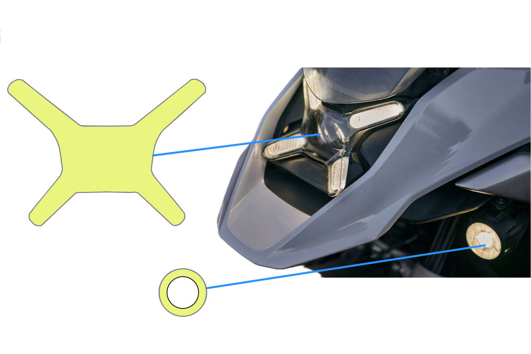 Headlight Protective film set R1300 GS + Adv. - clear