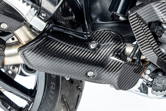 Ilmberger Exhaust heat shield underneath R 1300 GS (Adventure) - carbon - glossy