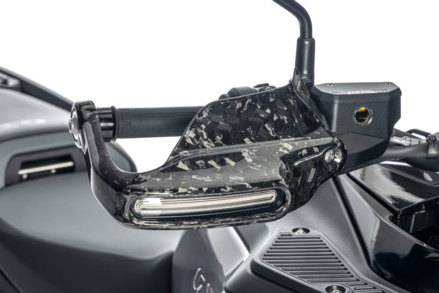Ilmberger Hand protector with indicator mount R 1300 GS (Adventure) - right - Black Diamond Carbon - glossy