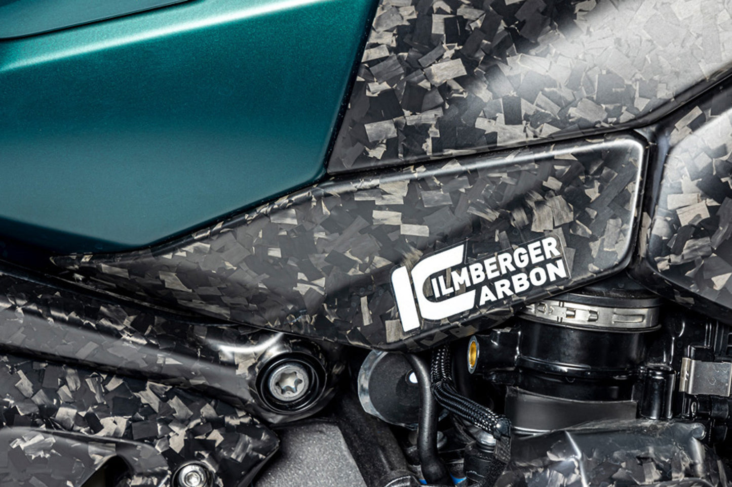 Ilmberger Tank cover bottom R 1300 GS - right - Black Diamond Carbon - matt