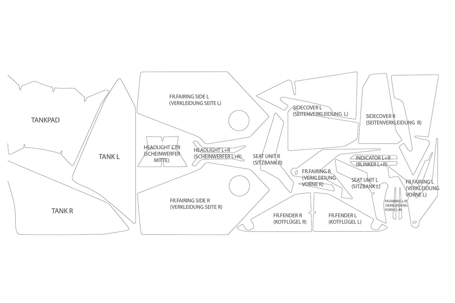 Complete paint protection set PremiumShield R 1300 RT - clear