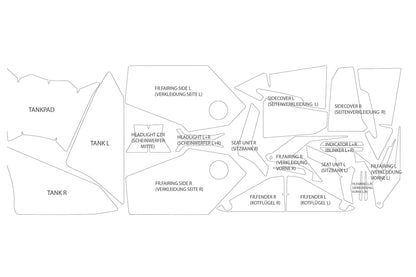 Complete paint protection set PremiumShield R 1300 RT - clear