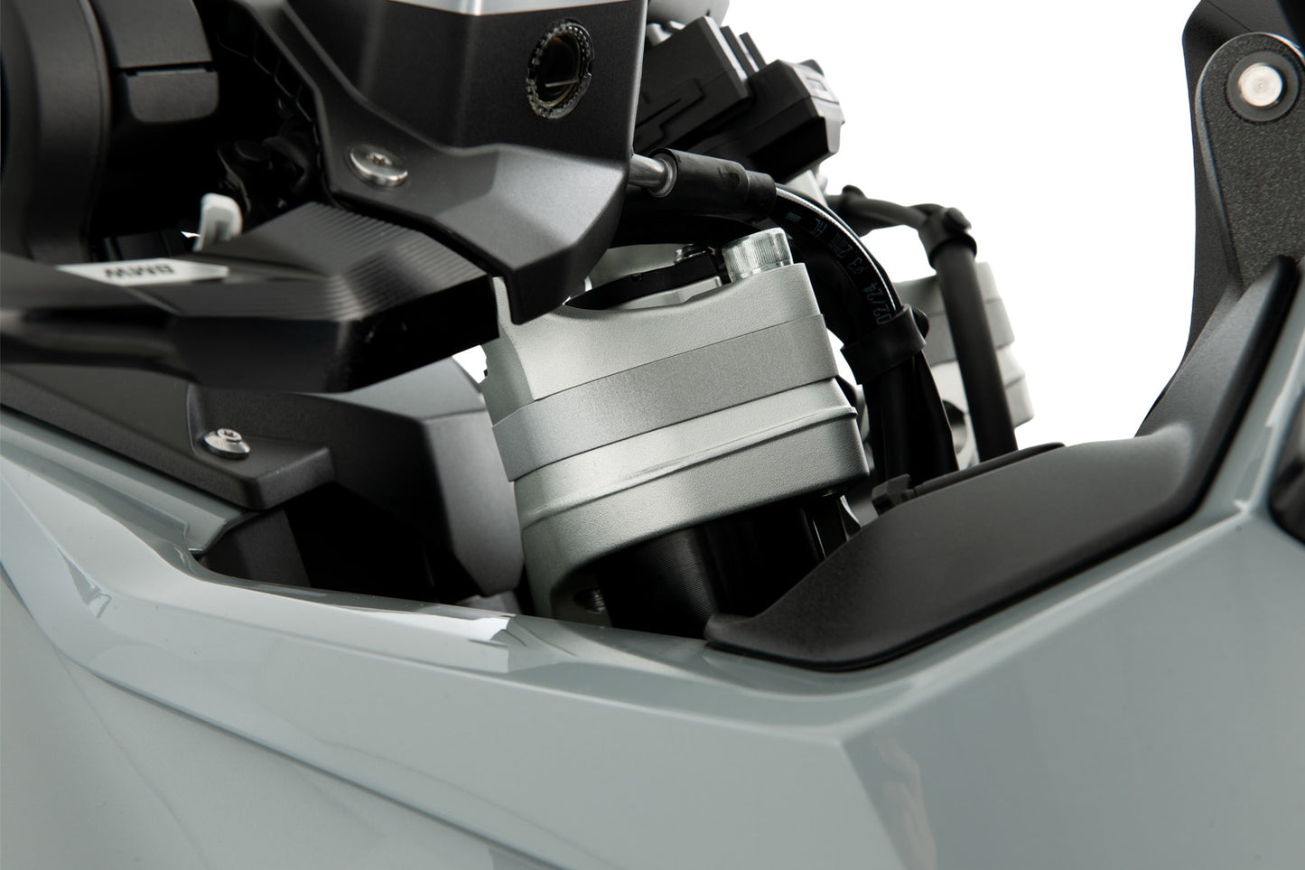 Handlebar Riser ERGO R 1300 RS with original BMW navigation system - 15mm - silver