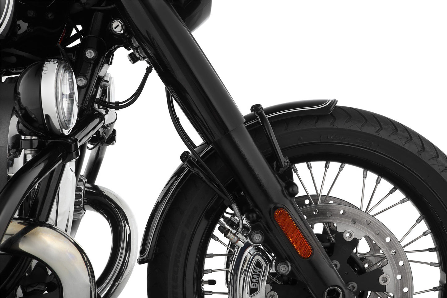 Front fender »RockBob« - Blackstorm Metallic -  white striped