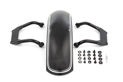 Front fender »RockBob« - Blackstorm Metallic -  white striped
