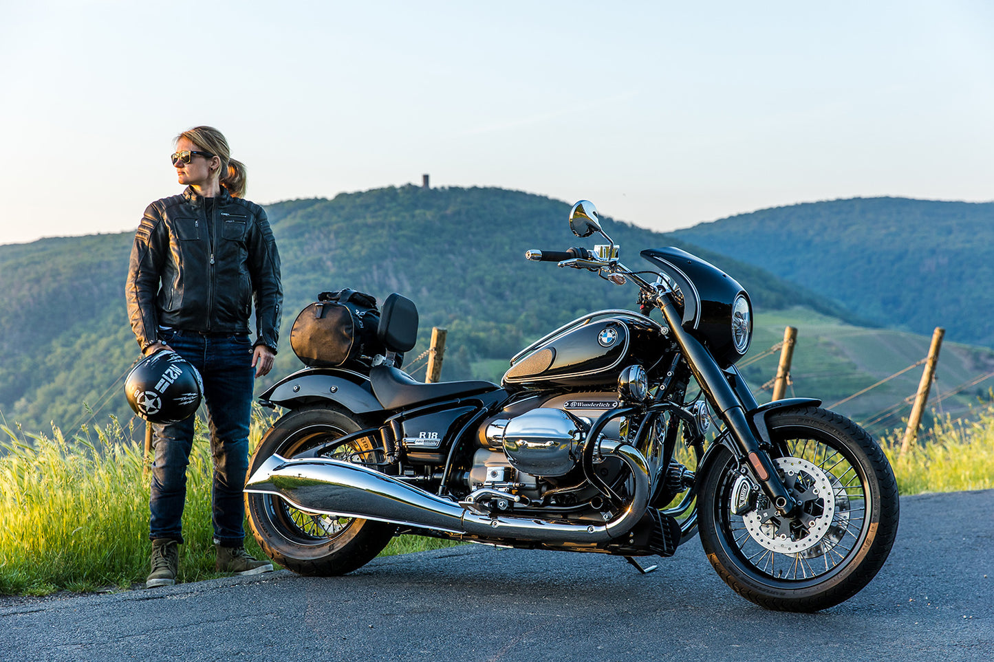 rider backrest - foldable - chromed