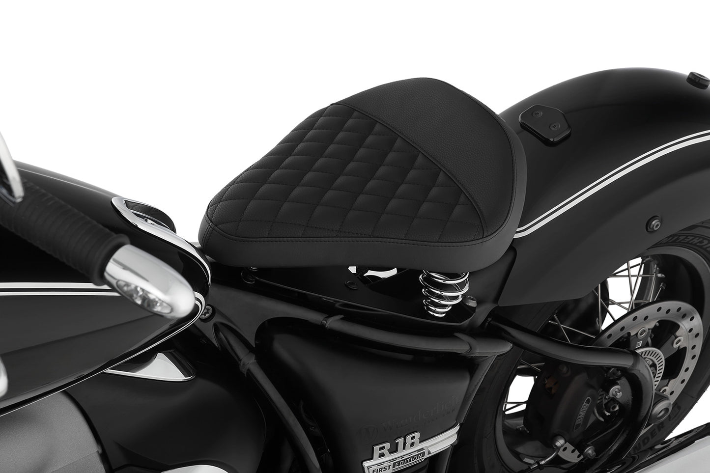 Swinging saddle RockBob for series rear end - black - Artificial leather