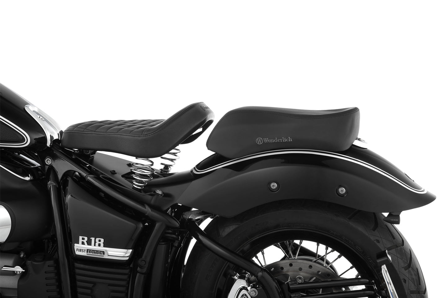 Swinging Saddle RockBob with original tail - black - Genuine leather