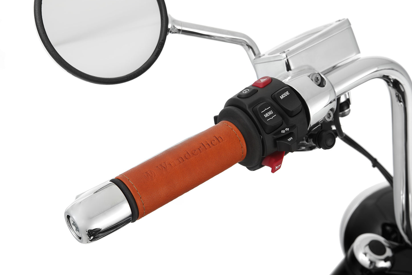 leather sleeves for the handles on the BMW R 18 - brown - Set