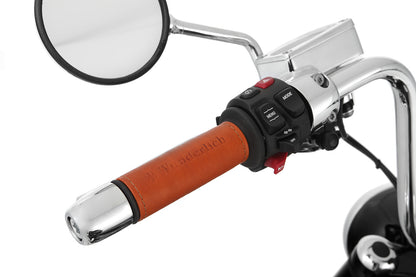 leather sleeves for the handles on the BMW R 18 - brown - Set
