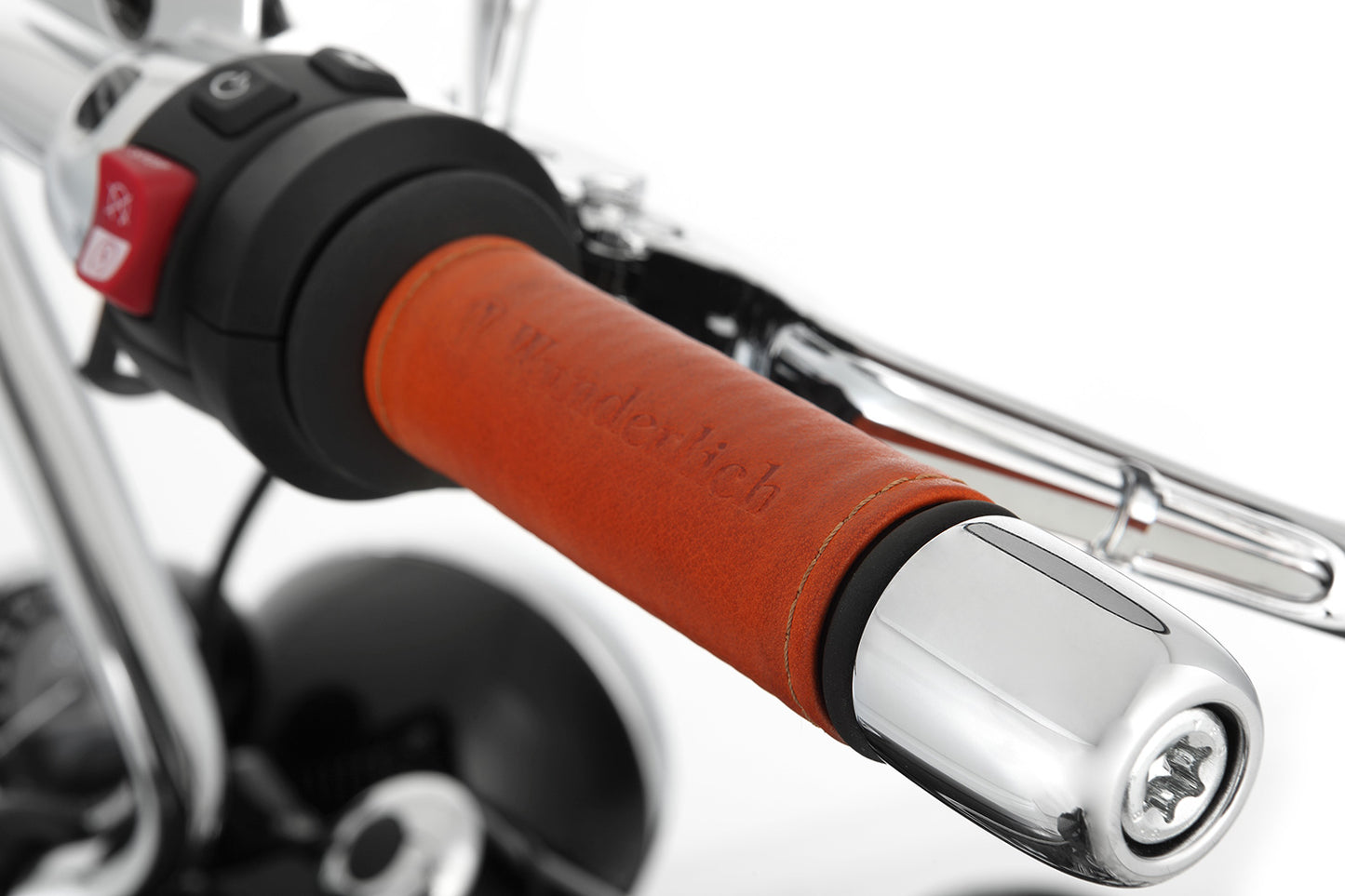 leather sleeves for the handles on the BMW R 18 - brown - Set