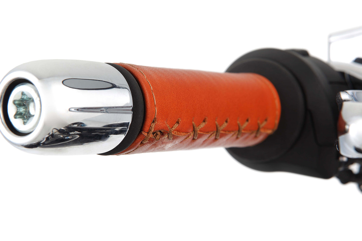 leather sleeves for the handles on the BMW R 18 - brown - Set