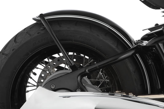 Rear fender »RockBob« - Blackstorm Metallic - white striped