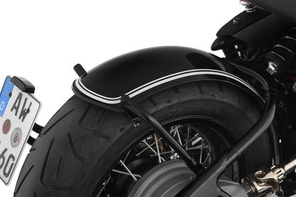 Rear fender »RockBob« - Blackstorm Metallic - white striped