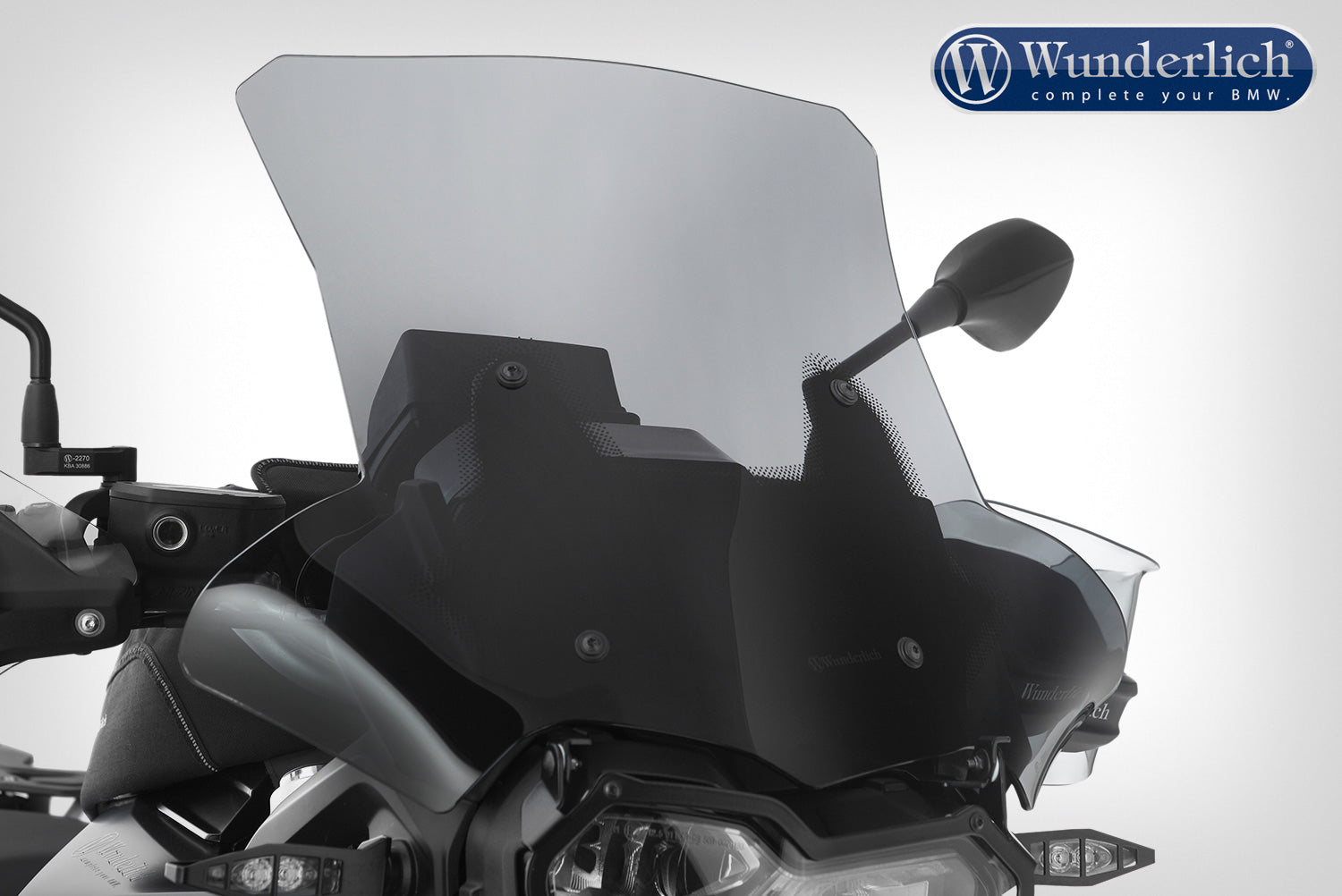 Wunderlich windshield MARATHON - Carrier short (115mm) - smoked grey