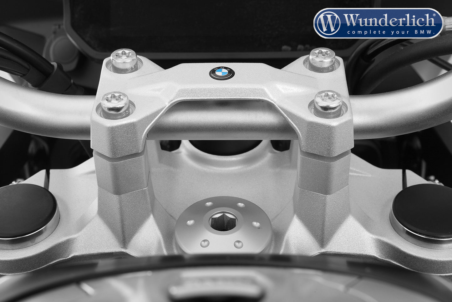 Wunderlich ERGO handlebar riser for models without a BMW sat nav - silver