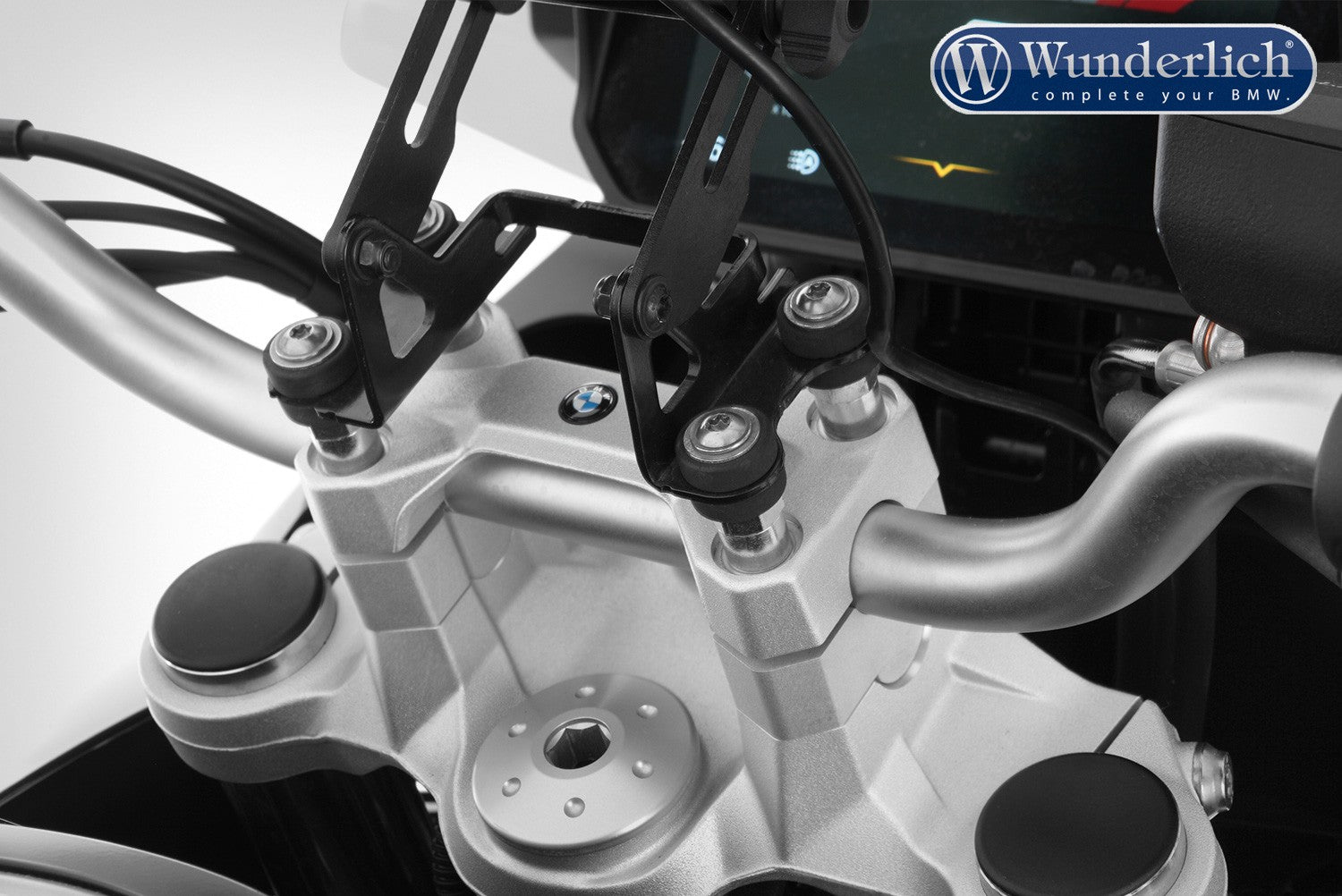 Wunderlich ERGO handlebar riser for models with BMW sat nav - silver