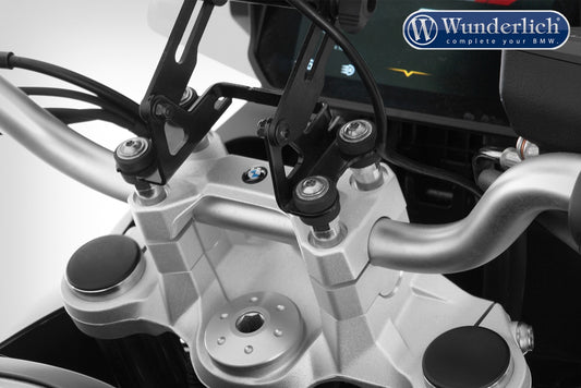 Wunderlich ERGO handlebar riser for models with BMW sat nav - silver