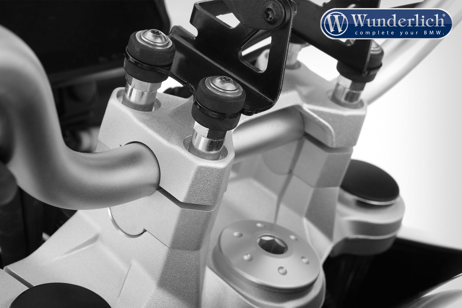 Wunderlich ERGO handlebar riser for models with BMW sat nav - silver