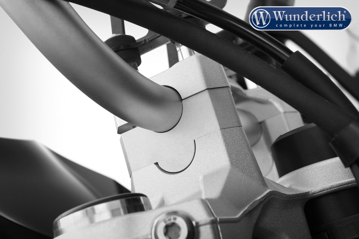 Wunderlich ERGO handlebar riser for models with BMW sat nav - silver