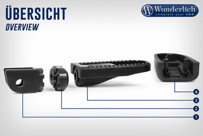 Vario joint passenger »EVO1« (pair) - black