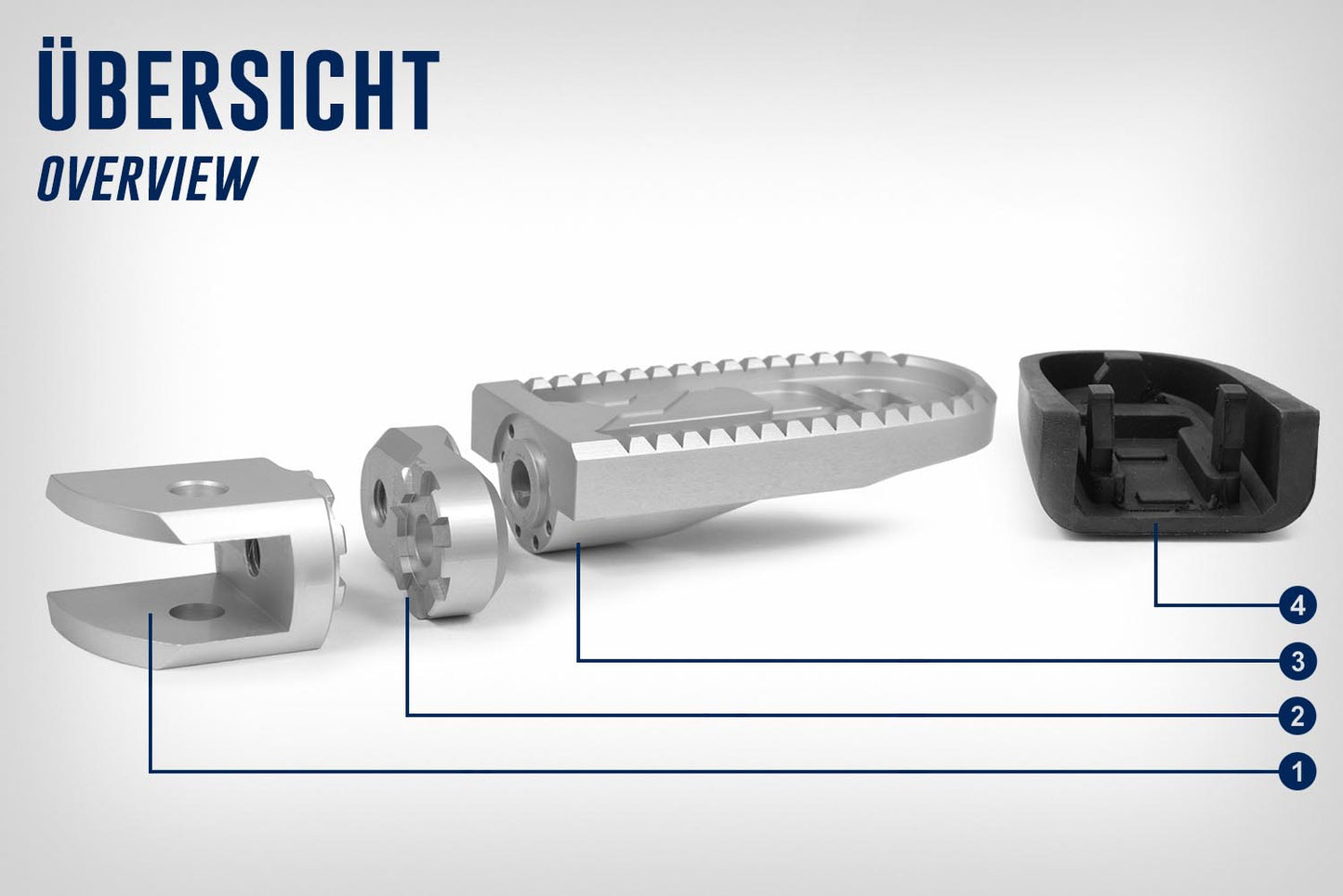 Vario footrest system Rider (pair) SILVER