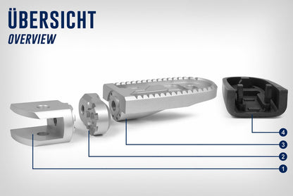 Vario footrest system Rider (pair) SILVER