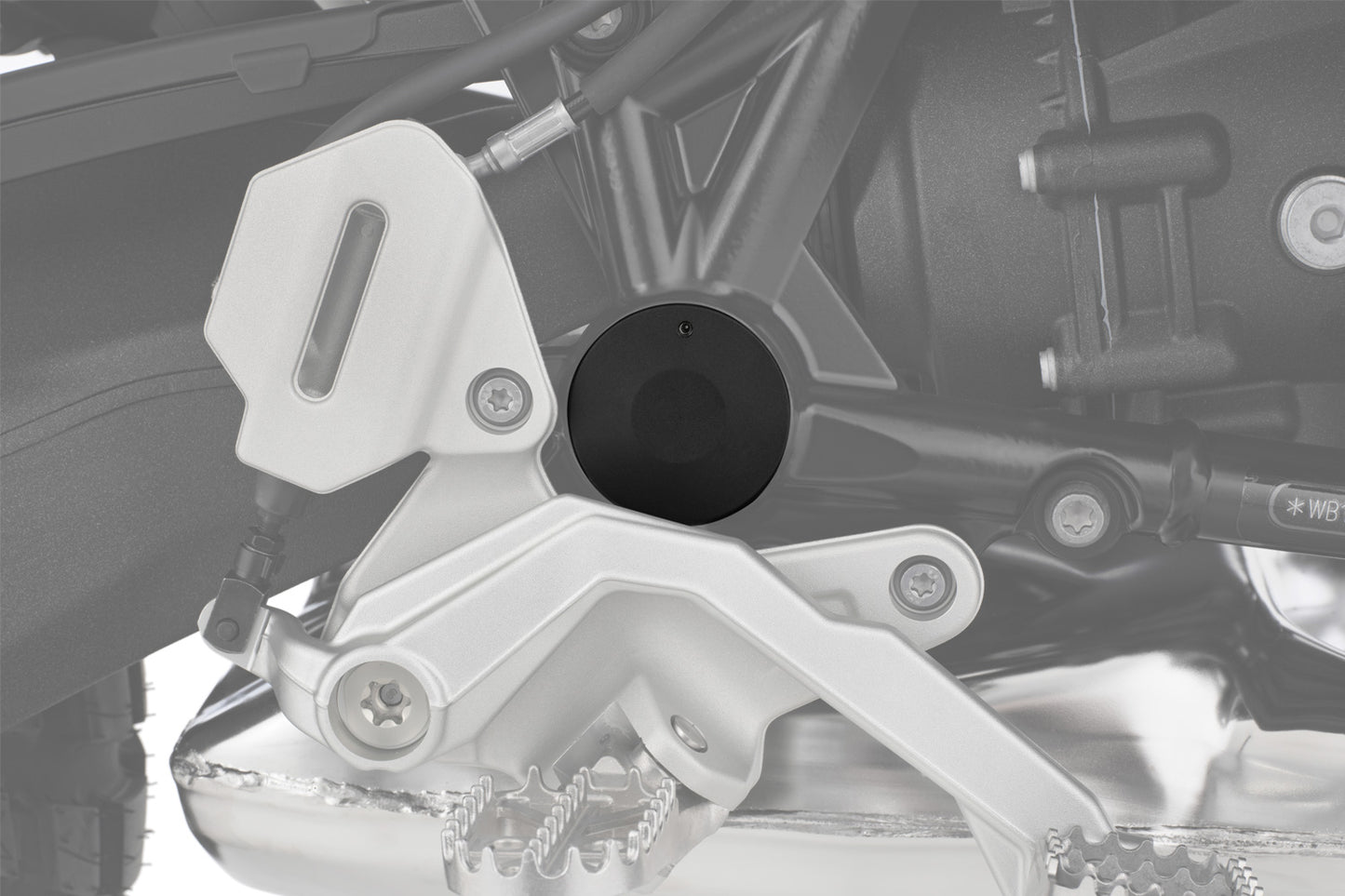 Swingarm Pivot Cover classic design - left - black