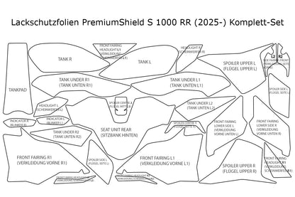 Complete paint protection set PremiumShield S1000 RR 2025 on - clear