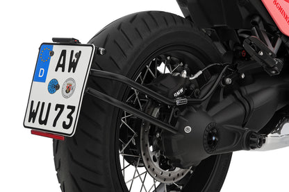 Swing arm number plate holder centered - black