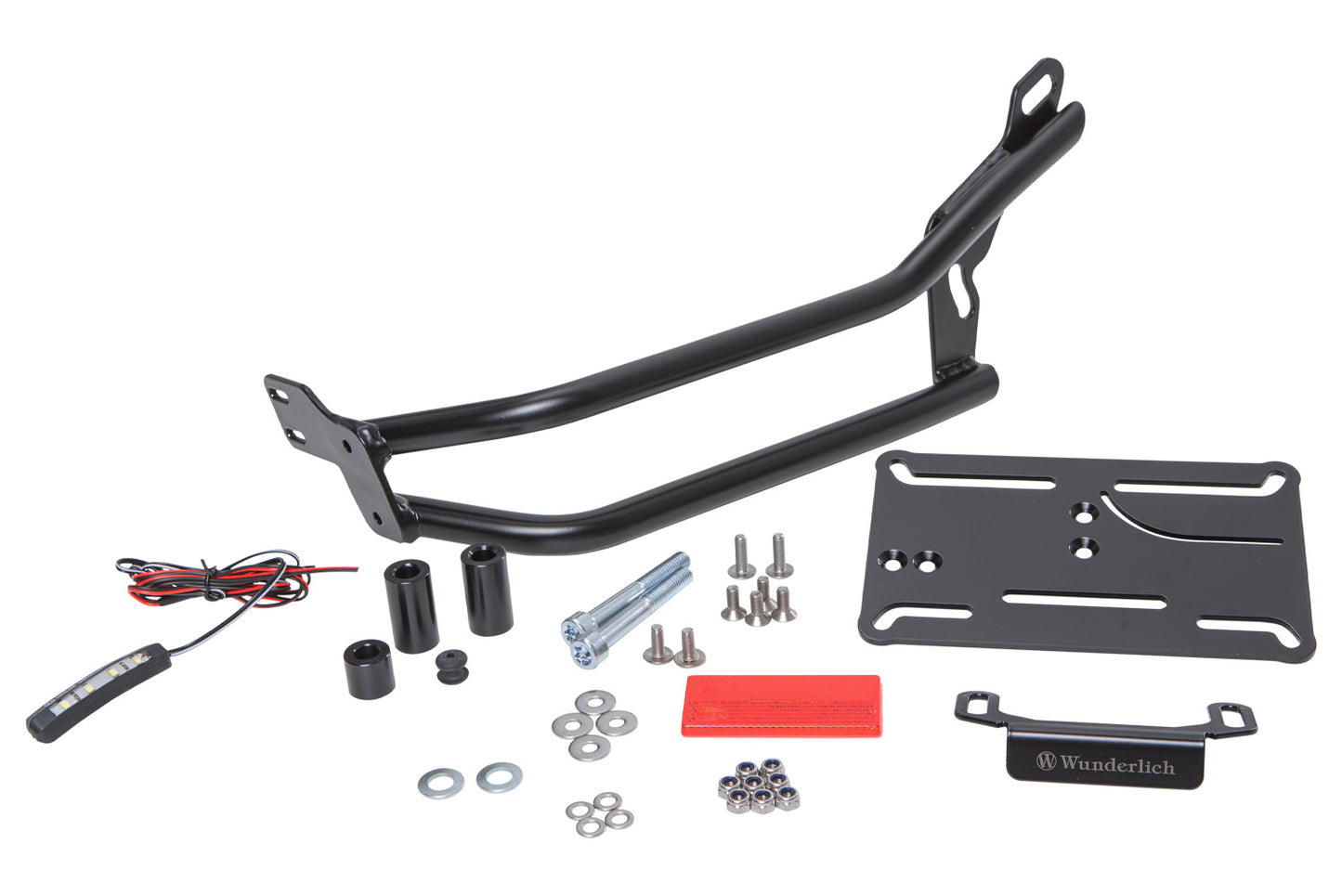 Swing arm number plate holder centered - black