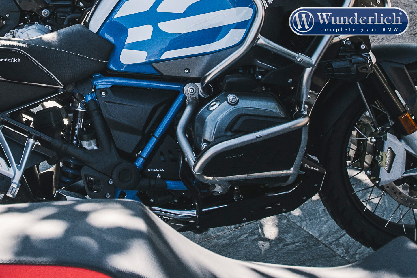 Wunderlich reinforcement bar for the original engine protection bar - Set - silver