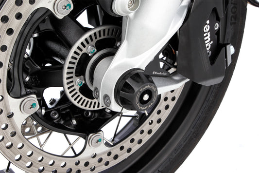 Axle protection pads DOUBLESHOCK R 12 / R 12 nineT - front - black