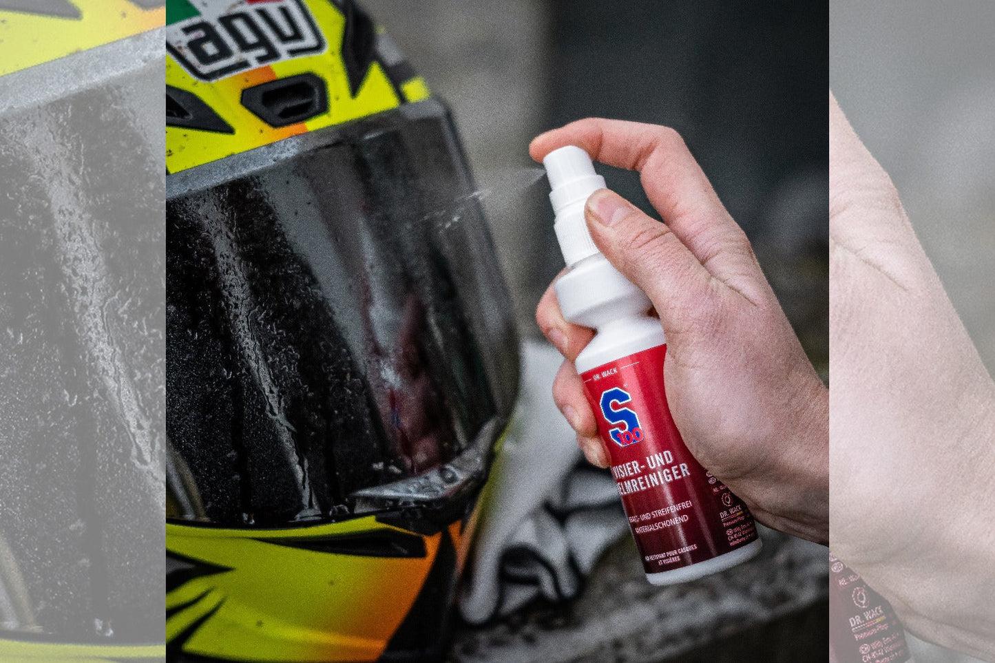 S100 Visor and Helmet Cleaner incl. microfibre towel - 100 ml