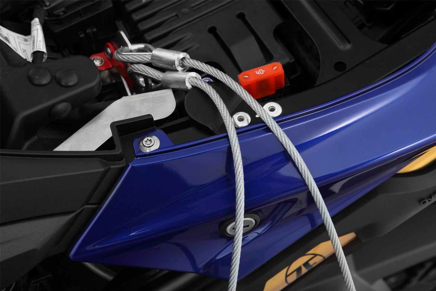 helmet anti-theft system »HELM-LOCK« - stainless steel