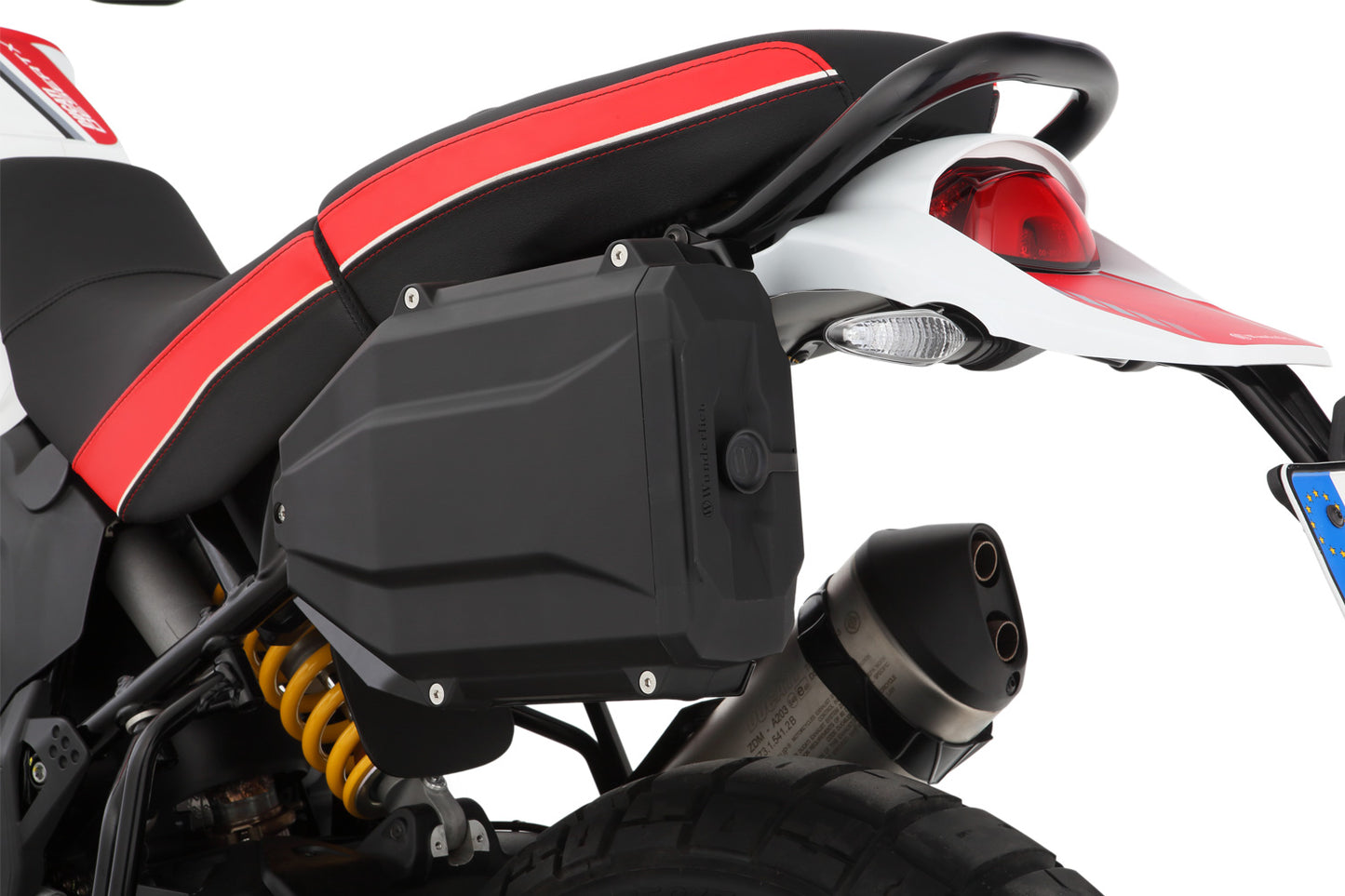 Tool box for models without a case carrier + codable lock DesertX (Rally) - For original Ducati keys - black