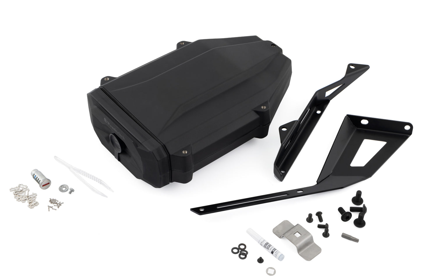 Tool box for models without a case carrier + codable lock DesertX (Rally) - For original Ducati keys - black