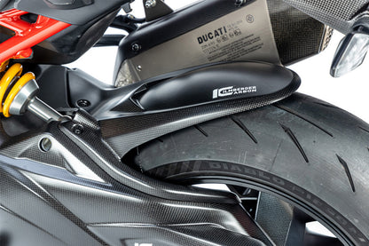 Ilmberger Mudguard with Brake Line Cover Multistrada V4 Pikes Peak - rear - carbon - matt
