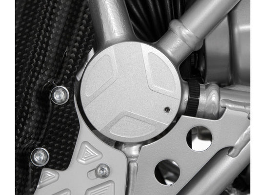 Swingarm pivot covers EDGE design right - silver