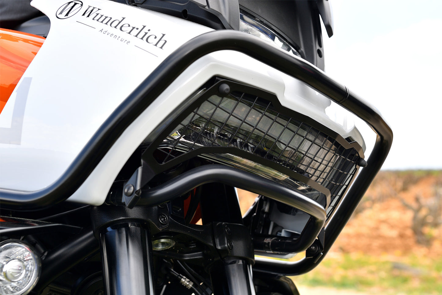 Wunderlich headlight protection grill, foldable