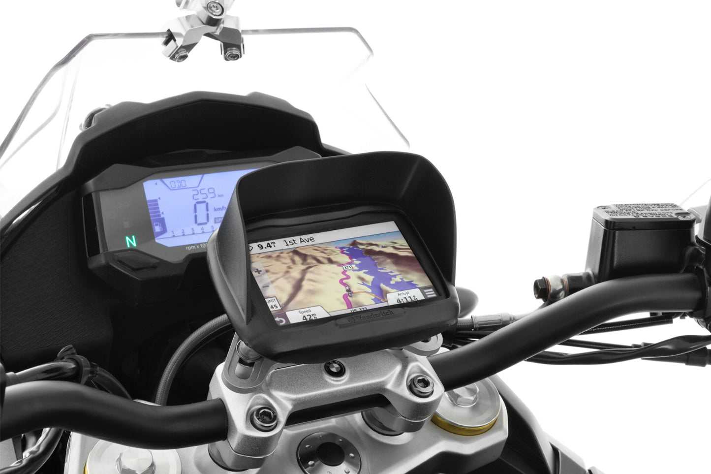 Wunderlich Device glare shield Garmin Zumo / BMW Navigator Street - black