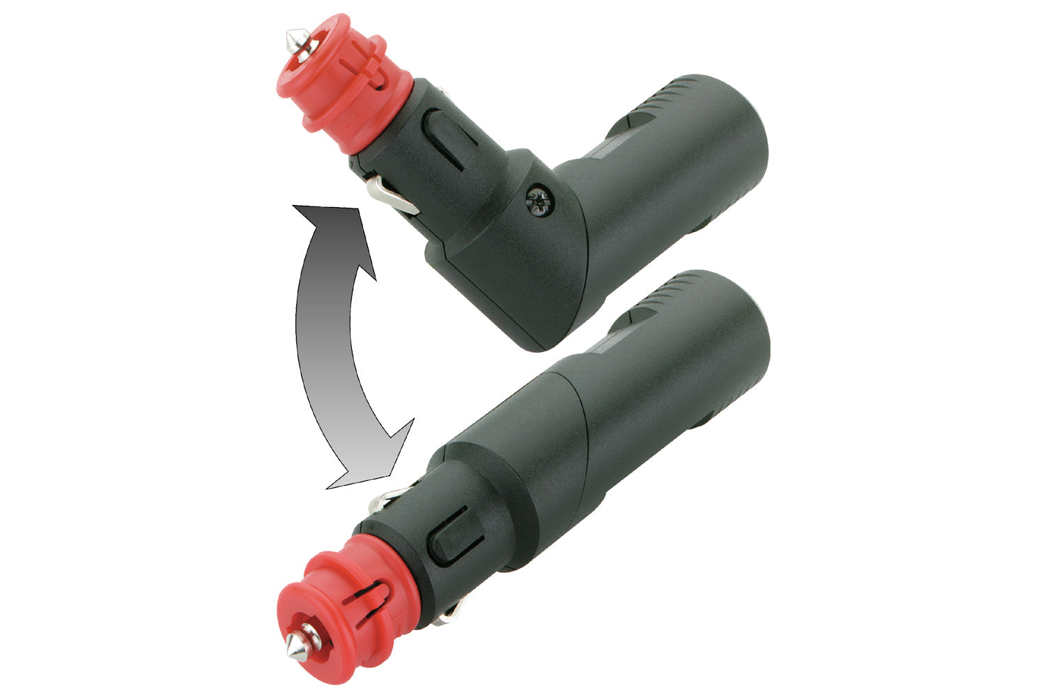 Angled dual USB charging plug - black