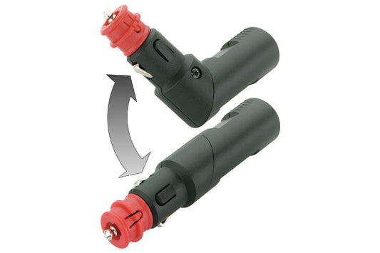 Angled dual USB charging plug - black